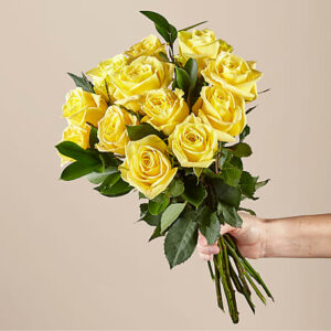 12 Stem Ray of Sunshine Yellow Rose Bouquet