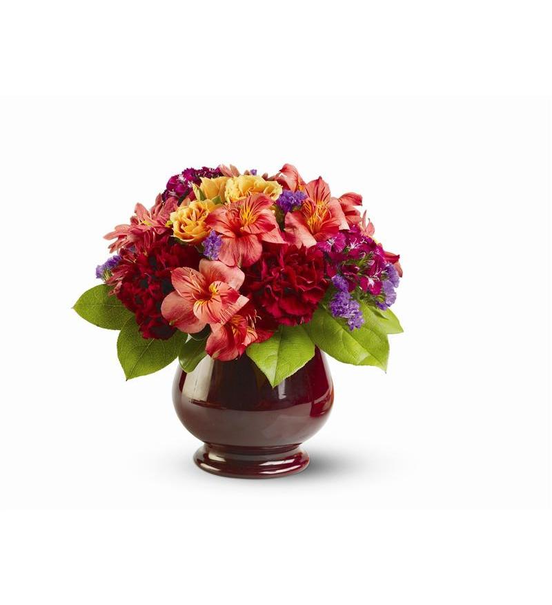 Teleflora Ruby Sunset Flower Arangement - As Shown